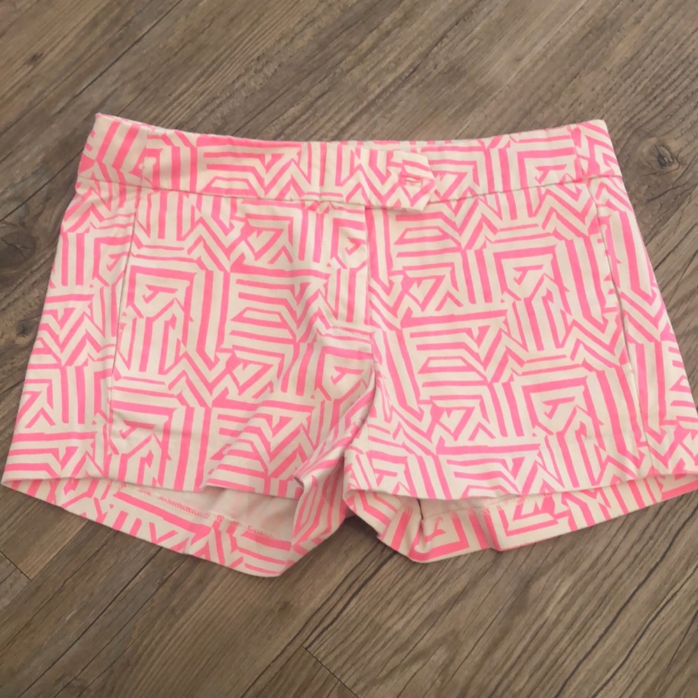 J Crew pink & white shorts